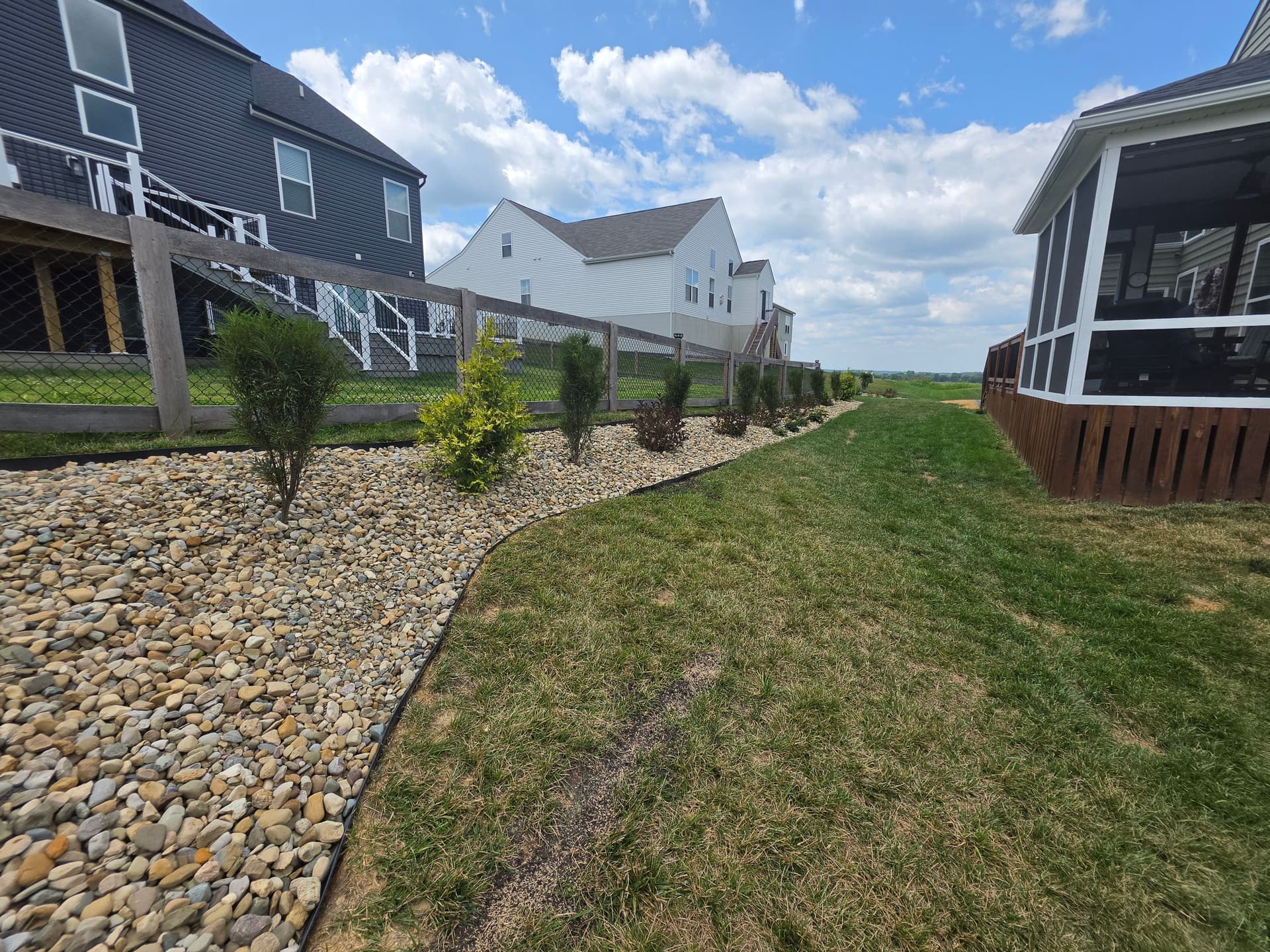 Gallery photos for Custom Patio, River Rock Beds, and Fresh Plantings Done Right: Image #1