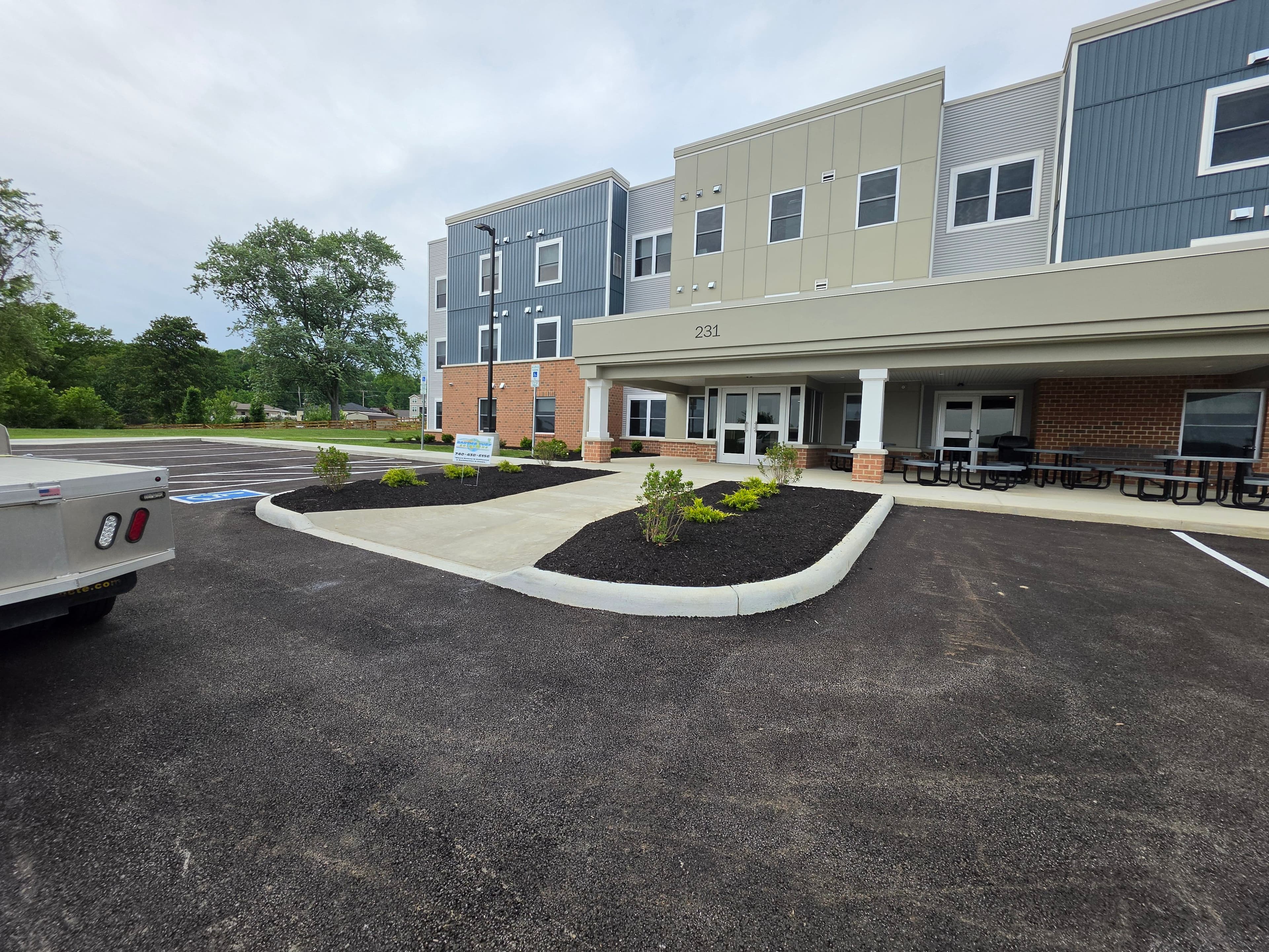 Project Fresh Mulch and New Plantings at a Lancaster Ohio Commercial Property image