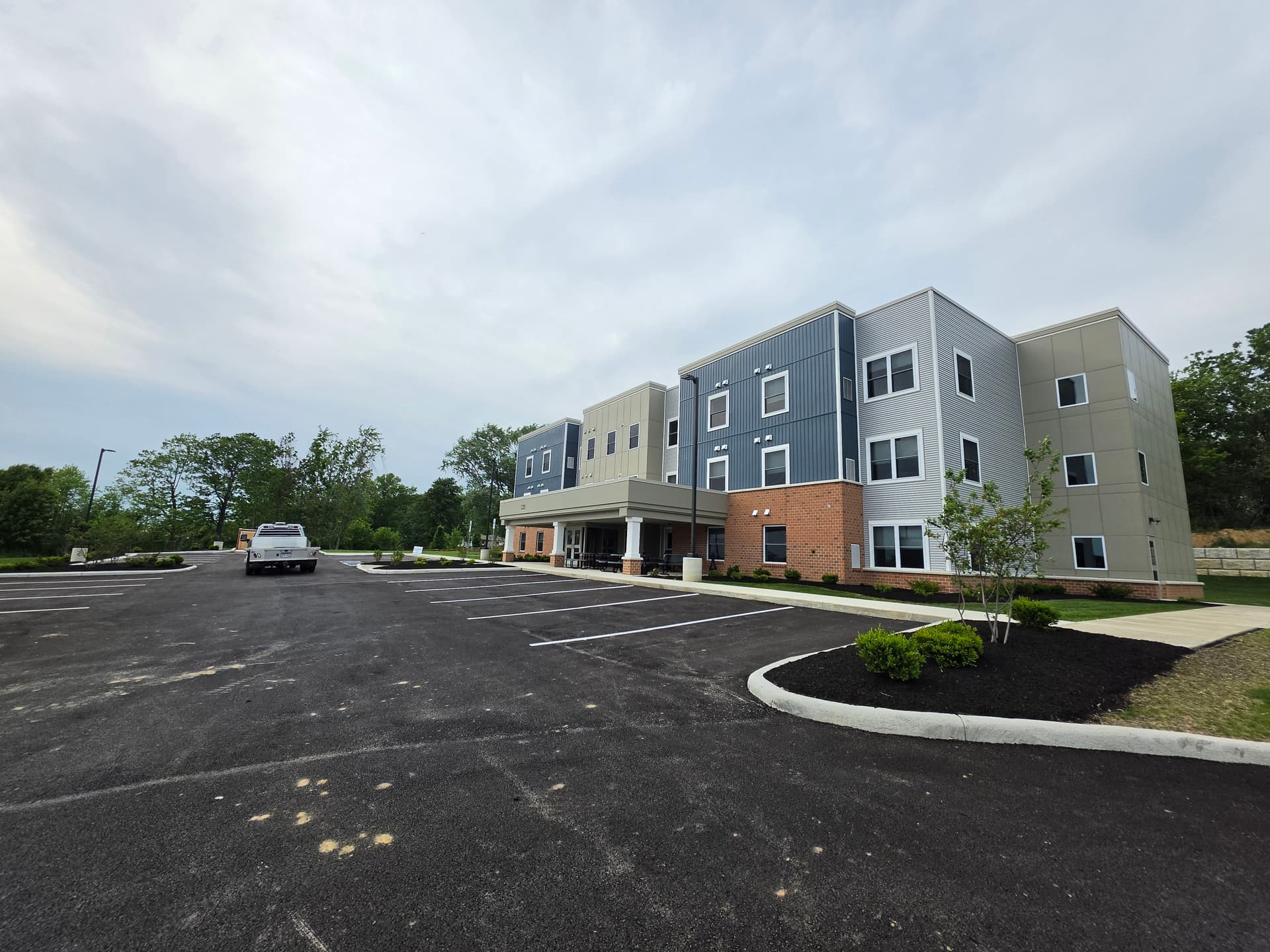 Fresh Mulch and New Plantings at a Lancaster Ohio Commercial Property